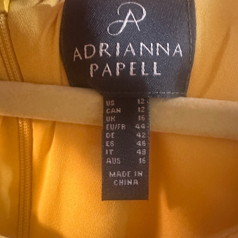 Adrianna Papell Yellow Dress